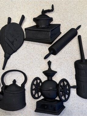 Black Cast Iron looking Kitchen Decor Set - Rustic Home Accents